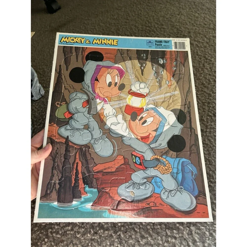 Vintage 1980s MICKEY & MINNIE Frame-Tray Puzzle Jigsaw #4550A-6